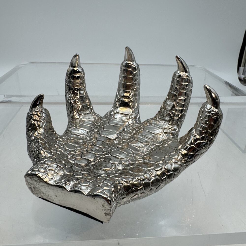Yankee Candle Silver Crocodile Hand Candle Holder Goth Decor 1602266